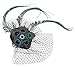 Fascinator Peacock Feather Veil Pillbox Hat Wedding Hair Clip Headwear for Women
