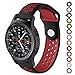 Meifox Compatible with Gear S3 Bands,Soft Silicone Replacement Band for Samsung Gear S3 Frontier/Classic Smart Watch,Also for Huawei Watch 2 Classic Smartwatch(22mm) (Black-red, L)
