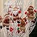 Bcharm Christmas Tree Ornament Sets, 4pc Christmas Plush & Plaids Dolls for Decoration, Santa/Snowman/Elk/Bear
