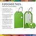 Shacke Large Luggage Tags (2pcs) with Privacy Cover and Steel Loops (Green)
