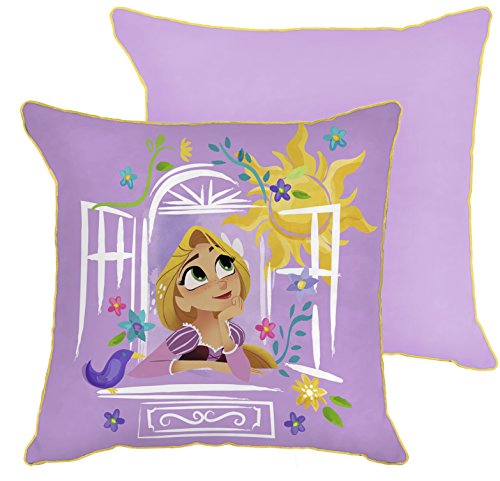 Disney Tangled There Is More 14" x 14" Decorative Toss Throw Pillow, Purple/Gold