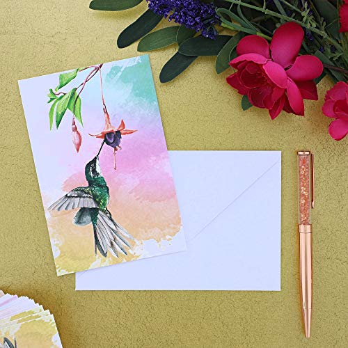 Sustainable Greetings Blank Hummingbird Note Cards with Envelopes (48 Pack)