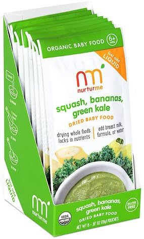 NurturMe Organic Dried Baby Food, 6+ Months, Banana/Squash/Kale 8 ea