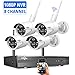 [500G Hard Drive] Hiseeu 5MP Wireless Security Camera System with One-Way Audio,4Pcs 5MP Outdoor/Indoor WiFi Surveillance Cameras, HD Video,Night Vision, Weatherproof,Motion Detection,DC12V Power Cord