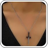Ximdble Vintage Sword Pendant Necklace Goth Sword Necklace Black dangerous Sword Choker Necklace Tiny Knife Necklace for Women