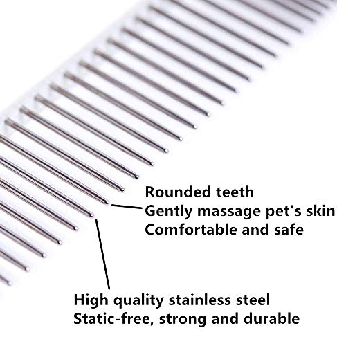 Professional Dog Grooming Steel Combs, Stainless Steel Dog Combs for Grooming, Greyhound Comb for Dogs Professional (Green)