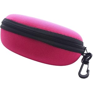 Portable Zipper Eye Glasses Box Sunglasses Protect Hard Case Shell, Zipper Box Unisex with Hook Hard Case ﻿