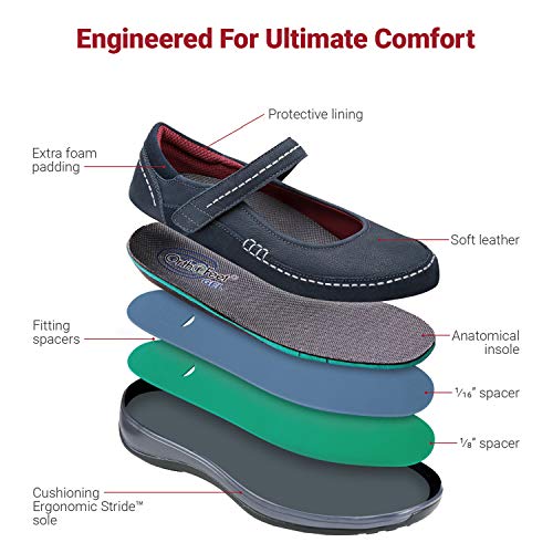 Orthofeet Arch Support Mary Jane's for Women, Ideal for Heel and Foot