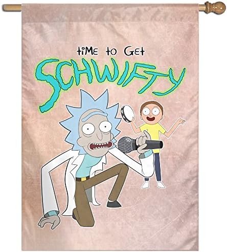 Jasoo Morty It's Time To Get Schwifty Rick Decorative Bar Flag One Size