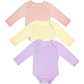 Ekkimy Rayon of Bamboo Baby Bodysuit, Long Sleeve Bodysuits for Boys Girls Infant Soft Clothes 0-24 Months