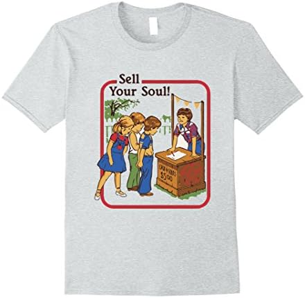 Mens Sell Your Soul - Ironic Vintage T Shirt Large Heather Grey