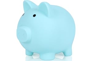 H&W Mini Piggy Bank, Plastic Coin Bank, Unbreakable Money Banks, Cute Piggy Banks, Best Birthday Gifts Home Decoration（Blue