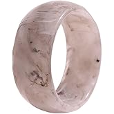 Azusa Sun Colorful Chunky Round Acrylic Resin Bangle Bracelet for Women Exaggerated Wristbands Wide Transparent Brown Geometric Bracelet Statement Jewelry