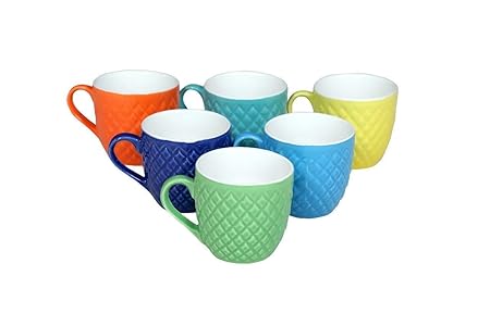 Pratham Enterprises Ceramic Tea and Coffee Pari Cup,(Multicolour) - Set of 6