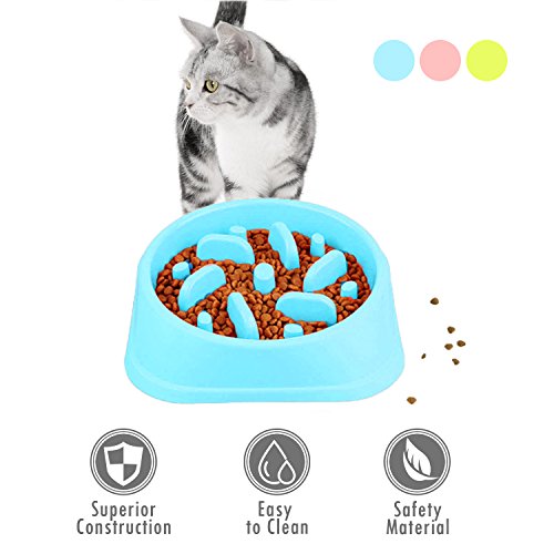 ubest Hunde Antischling Napf Hundenapf Katzennapf Langsam Essen Fressnapf, 3 Form mit verschiedene Farben