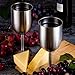 Stainless Steel Wine Glasses, Double Wall Insulated with Lids - Set of 2, Metal Wine Glass for Outdoor Travel, Camping, Red White Wine Goblet, 14oz, Unbreakable, Shatterproof, Portable, BPA Free