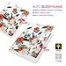 GVIEWIN Compatible for iPad 9.7 Case 2017/2018, Slim Fit Poetic Pattern Series Adjustable Multiple Stand Angles with Auto Sleep/Wake, All Round Protect Case for iPad 9.7 Flowering/Red