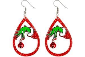 AIZIXIN Christmas Earrings For Women, Xmas Accessories, Red White Green Drop Dangle Earrings for Holiday, Christmas Jewelry Gift.