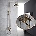 Rozin Wall Mounted Bathroom Rainfall Shower Set Tub Mixer Tap with Hand Sprayer Antique Brass