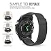MoKo Band Compatible with Garmin Fenix 3, Milanese Loop Stainless Steel Mesh Replacement Bracelet Strap Fit Fenix 3/Fenix 3 HR/Fenix 5X/5X Plus/Descent mk1/D2 Delta PX with Unique Magnet Lock, Black