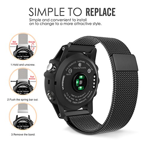 strap garmin fenix 5x fenix 3 milanese loop
