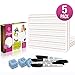 SCRIBBLEDO 5 Pack Double Sided Whiteboards Lined Dry Erase Board for Kids Ruled Writing Board Handwriting Practice for Kids Small White Board Dry Erase Boards Lines 9x12 Student 5 Dry Erase Markers