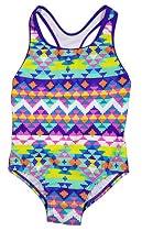 Speedo Big Girls' Solid Infinity Splice One Piece Swimsuit (5, Purple Aztec)