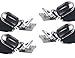 Adjustable Bed Sheet Corner Holders Elastic Grippers Suspenders Holder Straps Clips Fasteners, Mattress Cover Fasteners | Nickel Plated Clamps with Fabric Protector / Black, 1-Pack (4 pcs)