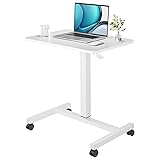 CLATINA Mobile Laptop Desk Pneumatic Sit to Stand