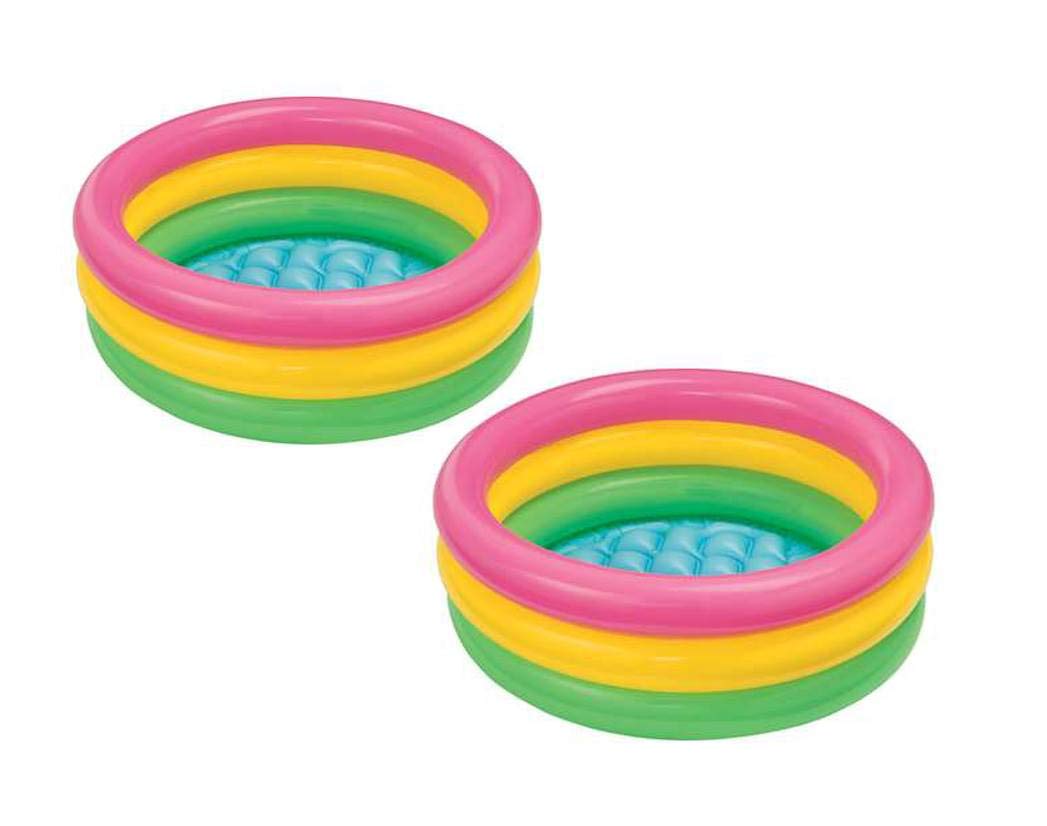 Intex Inflatable Colourful Baby Swimming Pool (25 x 85 cm, Pack of 2)