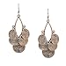 She Lian Vintage Long Womens Stylish Filigree Statement Dangle Earrings (Antique Gold Tone)