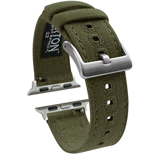 Army Green 38mm/40mm - Barton Canvas Watch Bands - Choose Color - Compatible with All Apple Watches - 38mm, 40mm, 42mm, 44mm