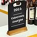 12 Inch Double Sided Chalkboard Sign with Wood Base, Portable Message Board, Beige