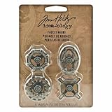 Metal Faucet Knobs by Tim Holtz Idea-ology, 4 per Pack, Various Sizes, Silver Oxide Finish, TH93002