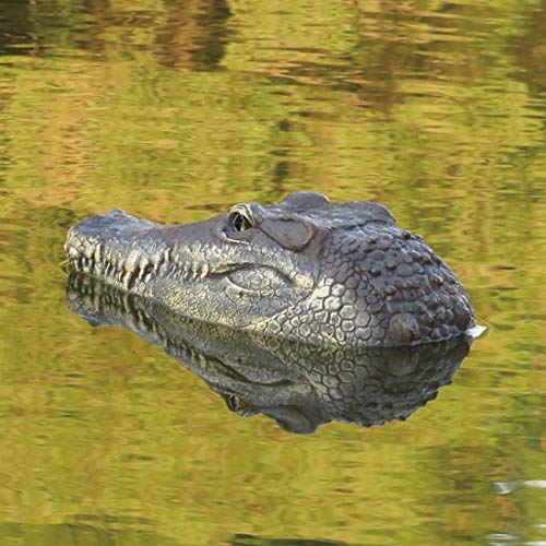 UKSAT Floating Alligator Head Decoy,2.4GHz RC Movable Crocodile Boat with Propeller,Alligator Head Decoy & Pond Float for Pool,Pond,Garden and Patio - Thumbnail 7