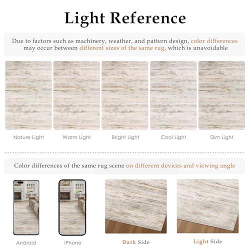 PureCozy Rugs Living Room Large Rug 200x300cm Beige Washable | Abstract Area Rug,Non Slip,Washable,Modern Neutral,for Living Room,Bedroom,Kitchen,Hall, Lounge