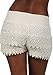 Cotton Natural Women's Lace Crochet Shorts Beach Miniskirts (Xlarge, Beige)