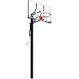 Silverback 54" In-Ground Height Adjustable Basketball System with Tempered Glass Backboard, Pro-Style Breakaway Rim, and Back