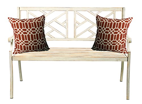Kanstar Patio Garden Bench Park Yard Outdoor Furniture Steel Frame Porch Chair Seat, 48" L - Thumbnail 3