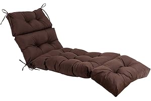 QILLOWAY Indoor/Outdoor Chaise Lounge Cushion,Spring/Summer Seasonal All Weather Replacement Cushions. (Dark Coffee/Brown/Chocolate)