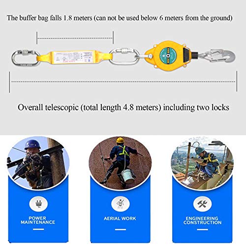 Einziehbar Absturzsicherung Seil Fallschutz Bandschlinge Personenfallbegrenzer Höhensicherungsgerät Für Outdoor… – Bild 3
