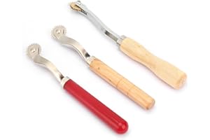 3pcs Stitch Marker, All Metal Needle Heat Treated Wear, with High Grade Wooden Handle for DIY Leather Fabric Paper Craft Sewi