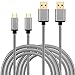 Type C Cable Fast Charging, X-EDITION USB C Cable (10FT, 2 Pack), Extra Long Nylon Braided Charger Cord Compatible with Samsung Galaxy S10/S10E/S9/S8 Plus, LG V40 V30 G7, Moto Z3 Z, Pixel 3 2 (Gray)