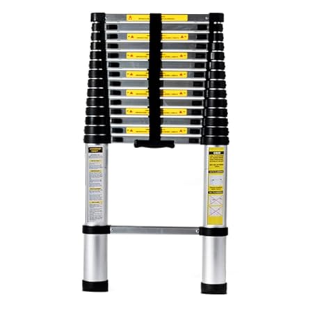 Tatayang Teleskopleiter Mehrzweckleiter, Höhenverstellbar Foldable Aluleiter Klappleiter Ausziehbare Leiter mit Finger Sicher