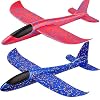 BooTaa 2 Pack Airplane Toys, 17.5″ Large Throwing Foam Plane, 2 Flight Mode Glider, Flying Toy for Kids, Birthday Gifts for 3 4 5 6 7 8 9 10 11 12 Year Old Boys Girls, Outdoor Sport Toys Party Favors