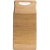 Anti-Slip Wooden Washboard,Easy to Use,Laundry Cleaning Board with Hanging Hole,Easy to Storage,Durable Scrub Board Washing Board for Laundry Room