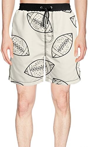 American Football Pattern Young Men Surfing Shorts Jogging Outdoor Sport Home