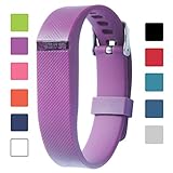 Fitbit Flex Adjustable Wristband - Fitbit Flex Silicone Replacement Secure Band with Chrome Watch Clasp and Fastener Buckle - Fix the Tracker Fall Off Problem (Purple x 1)