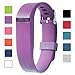 Fitbit Flex Adjustable Wristband - Fitbit Flex Silicone Replacement Secure Band with Chrome Watch Clasp and Fastener Buckle - Fix the Tracker Fall Off Problem (Purple x 1)