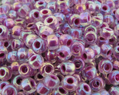 Miyuki Crystal AB Seed Beads in Raspberry 6/0